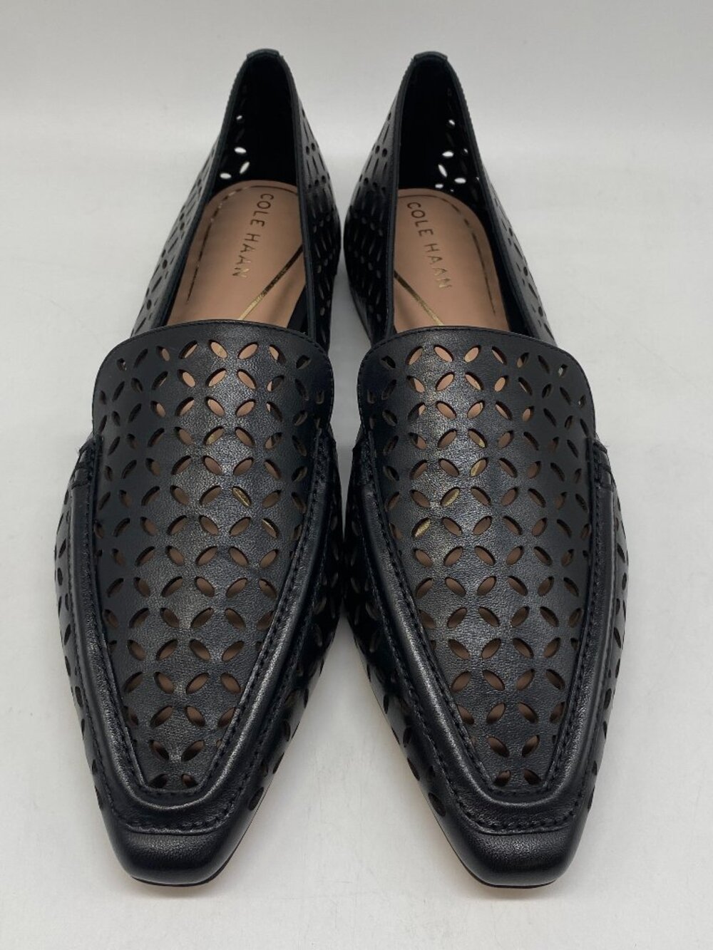 COLE HAAN Women's Black Perforated Slip On Loafer Us Size 6